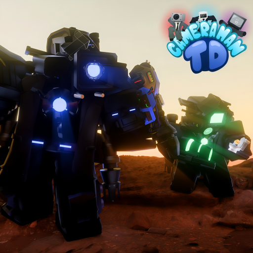 Cameraman TD official icon with Titan defenders and the game logo
